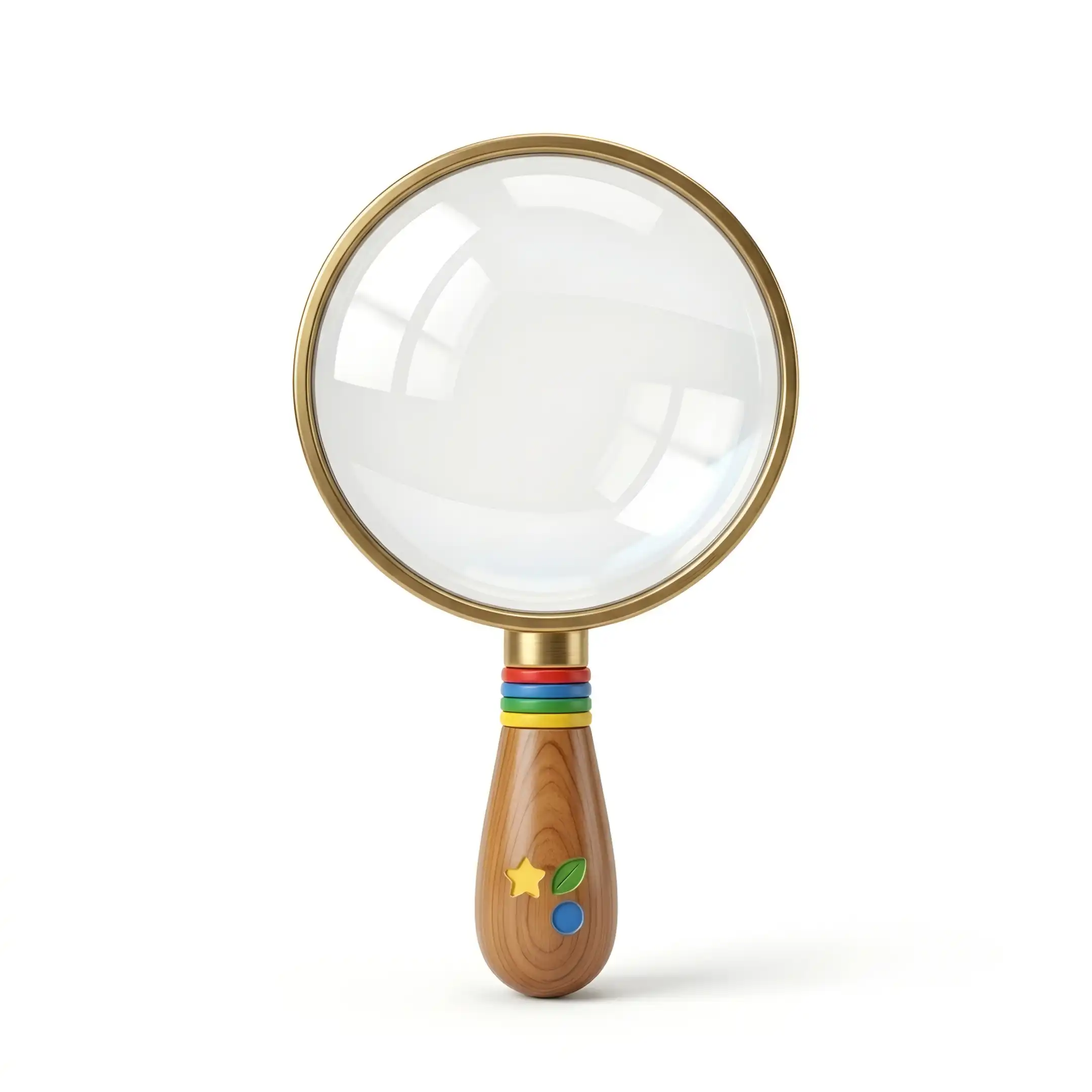 Magnifying glass with glass lens for kids science learning