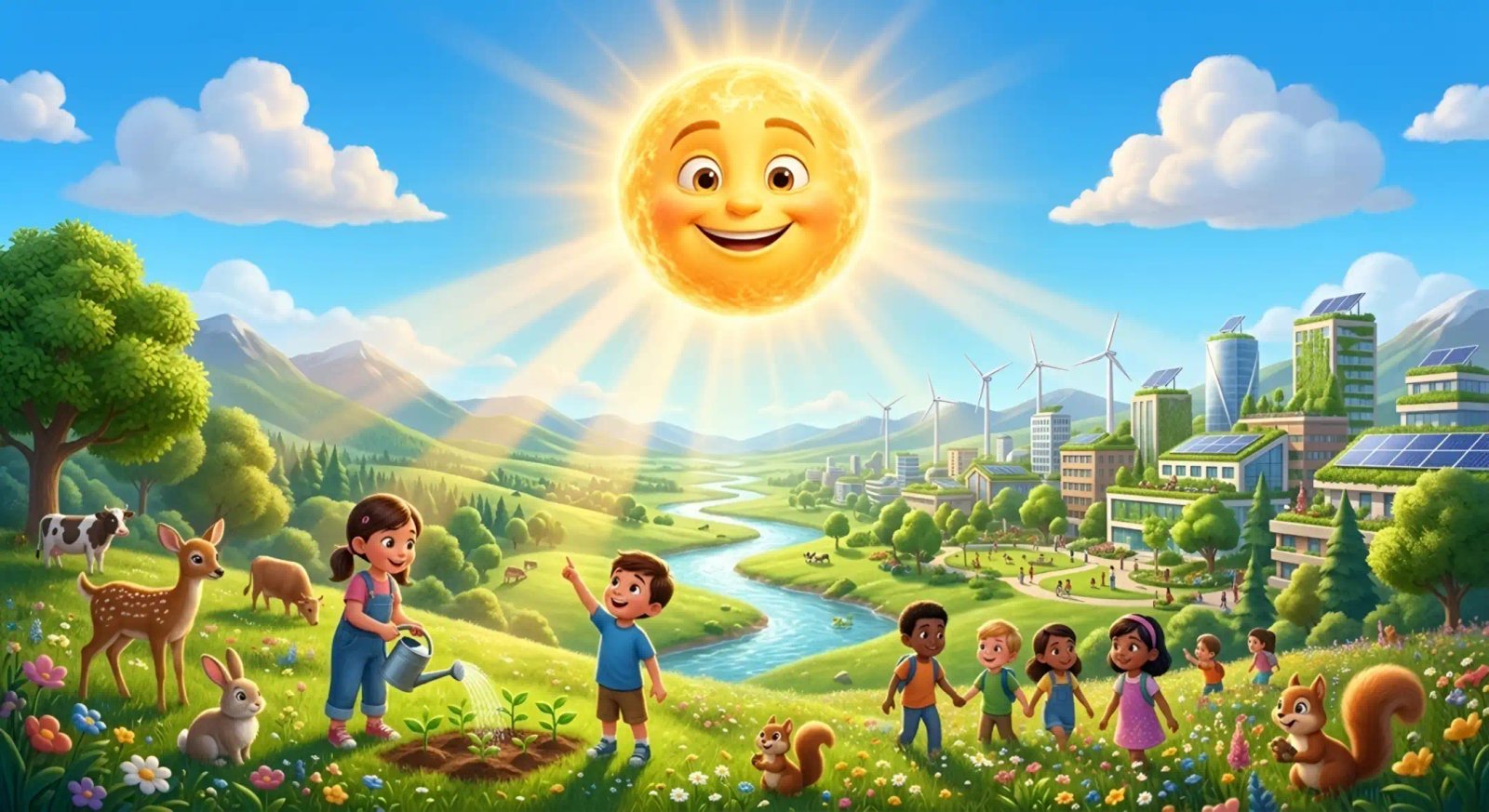 Sun warming the Earth and keeping it comfortable