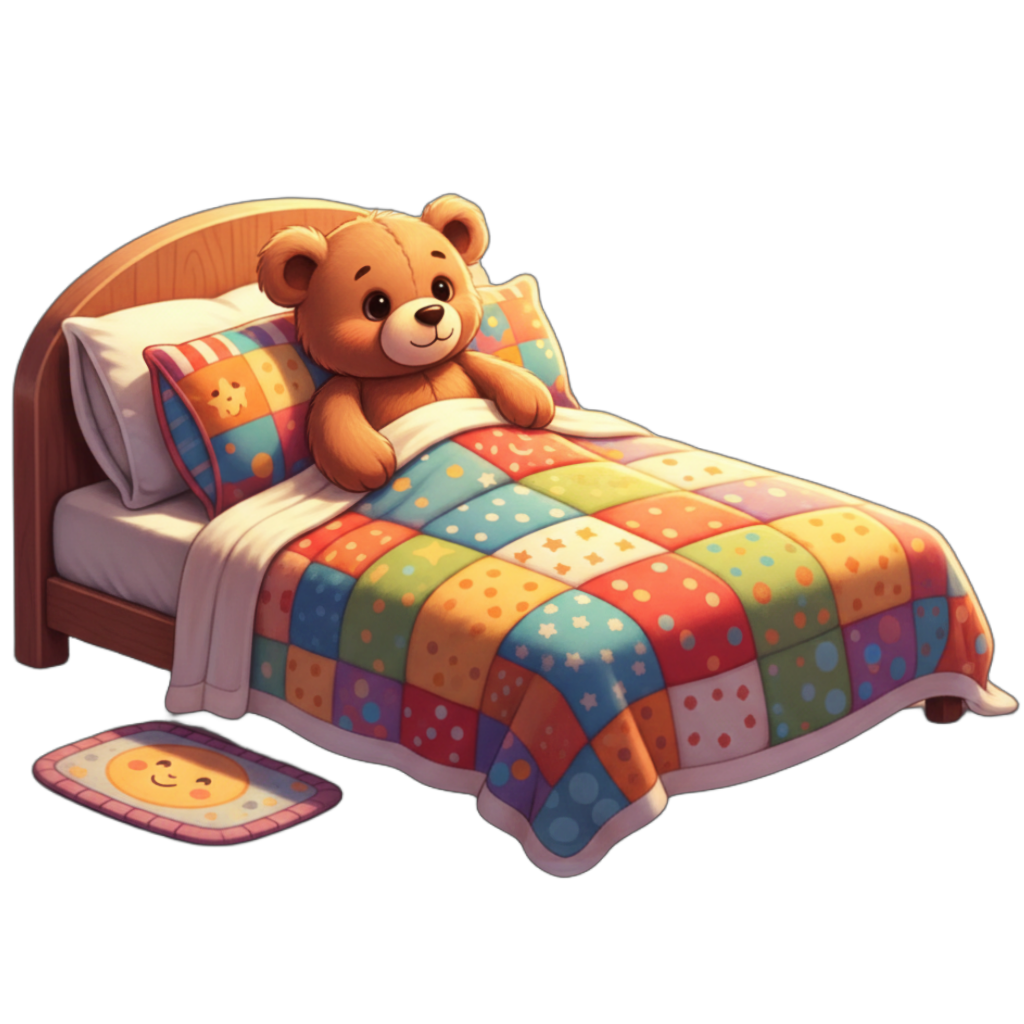 Bed illustration for kids learning letter B