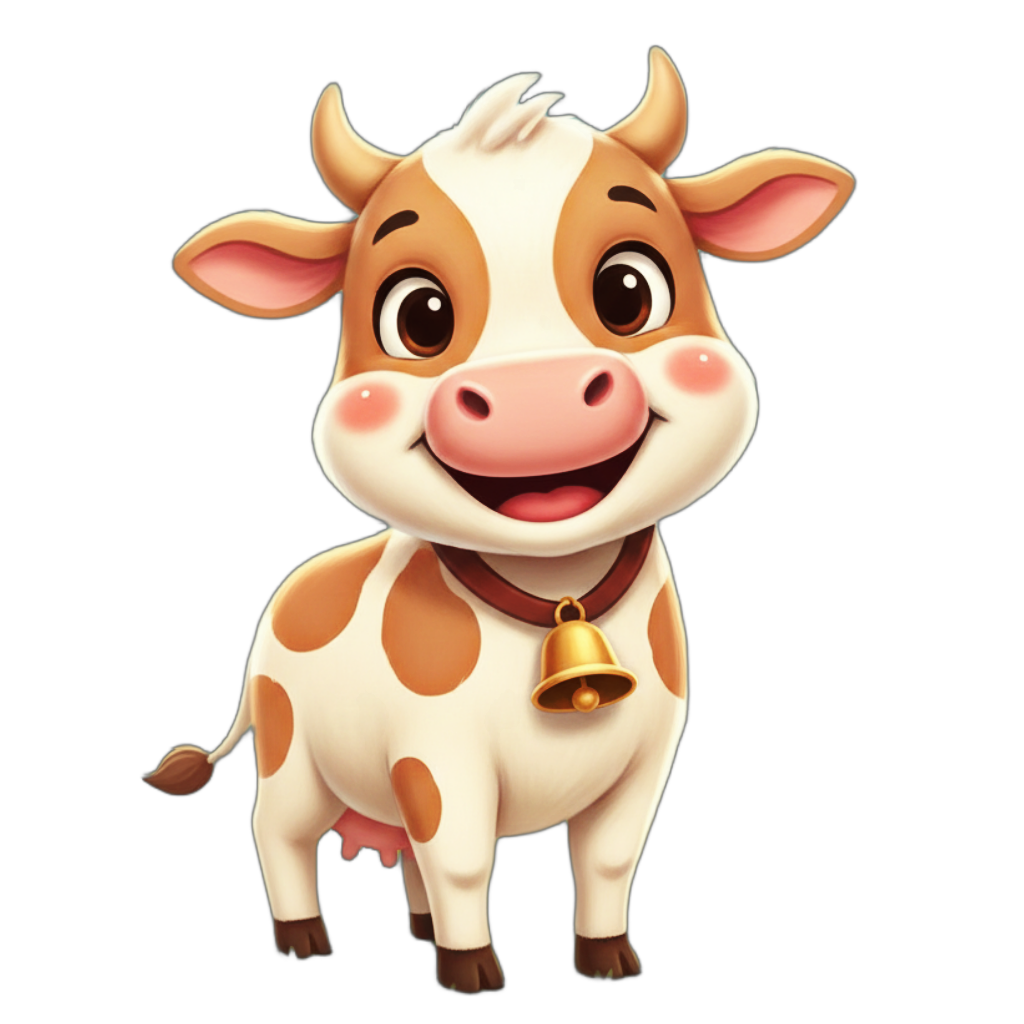 Cow illustration for kids learning letter C