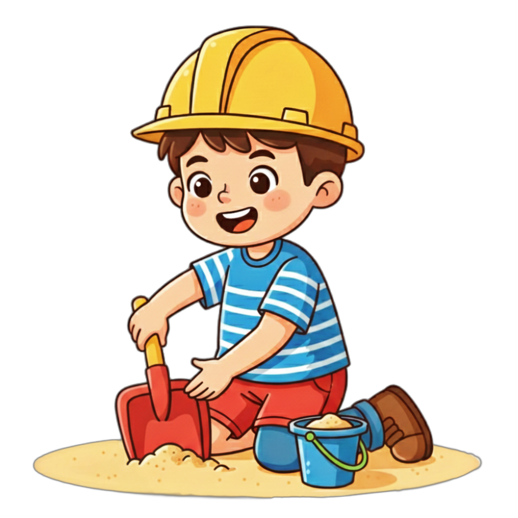 Dig illustration for kids learning letter D