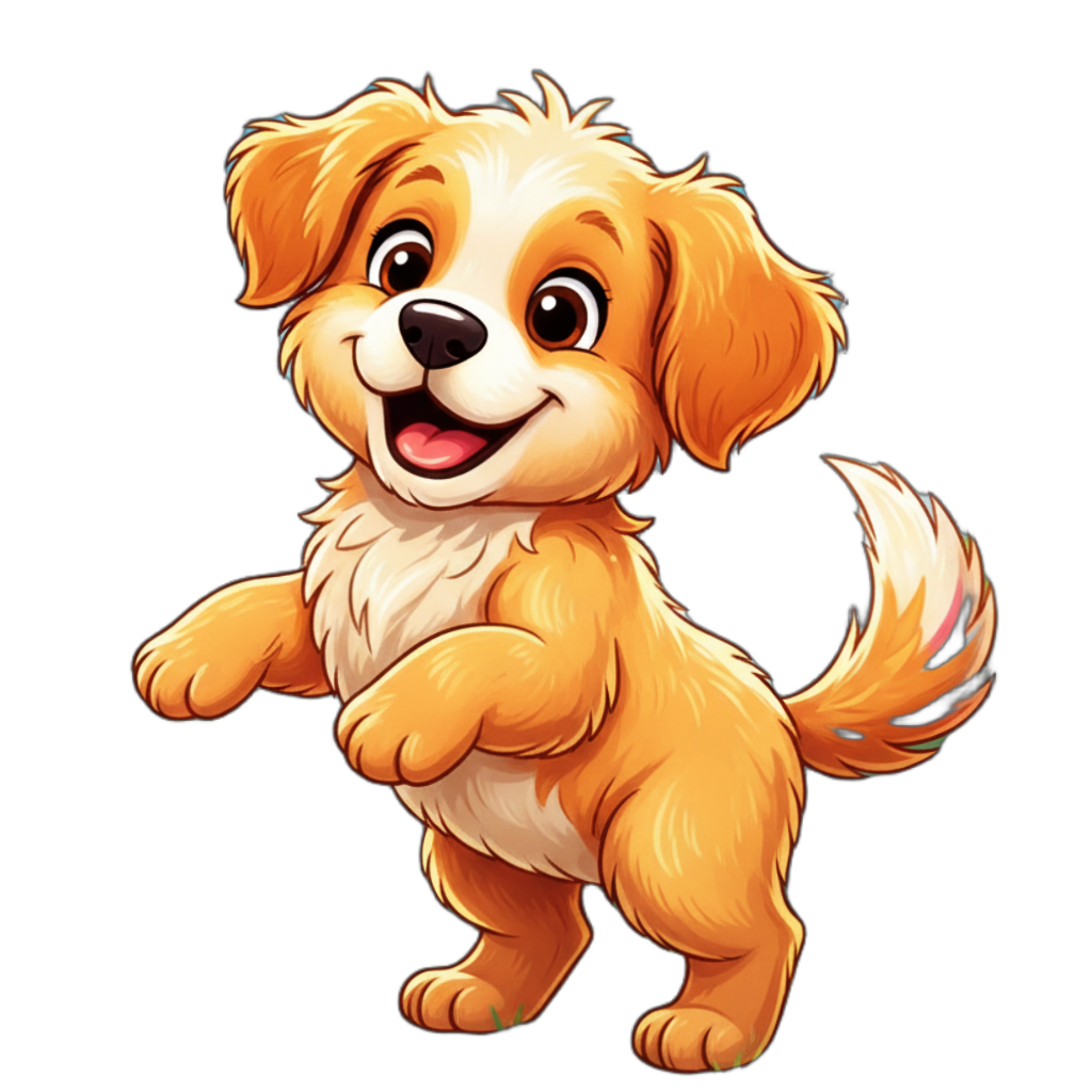 Dog illustration for kids learning letter D