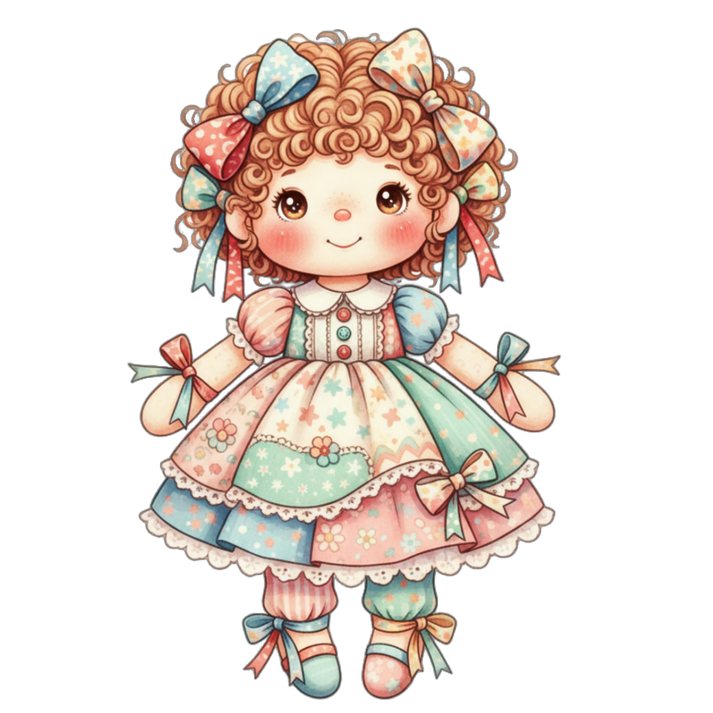 Doll illustration for kids learning letter D