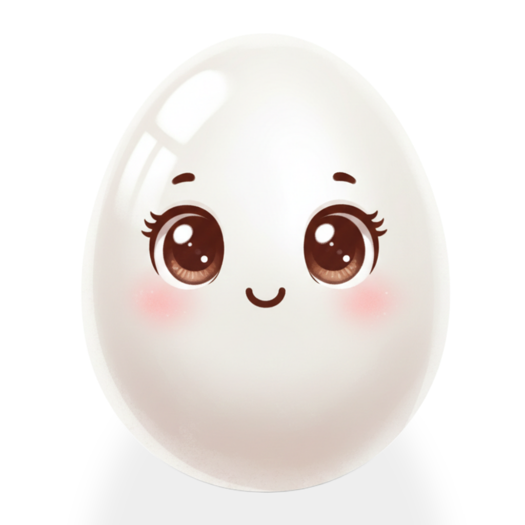 Egg illustration for kids learning letter E