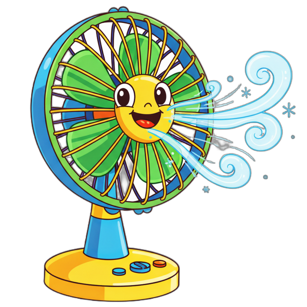 Fan illustration for kids learning letter F