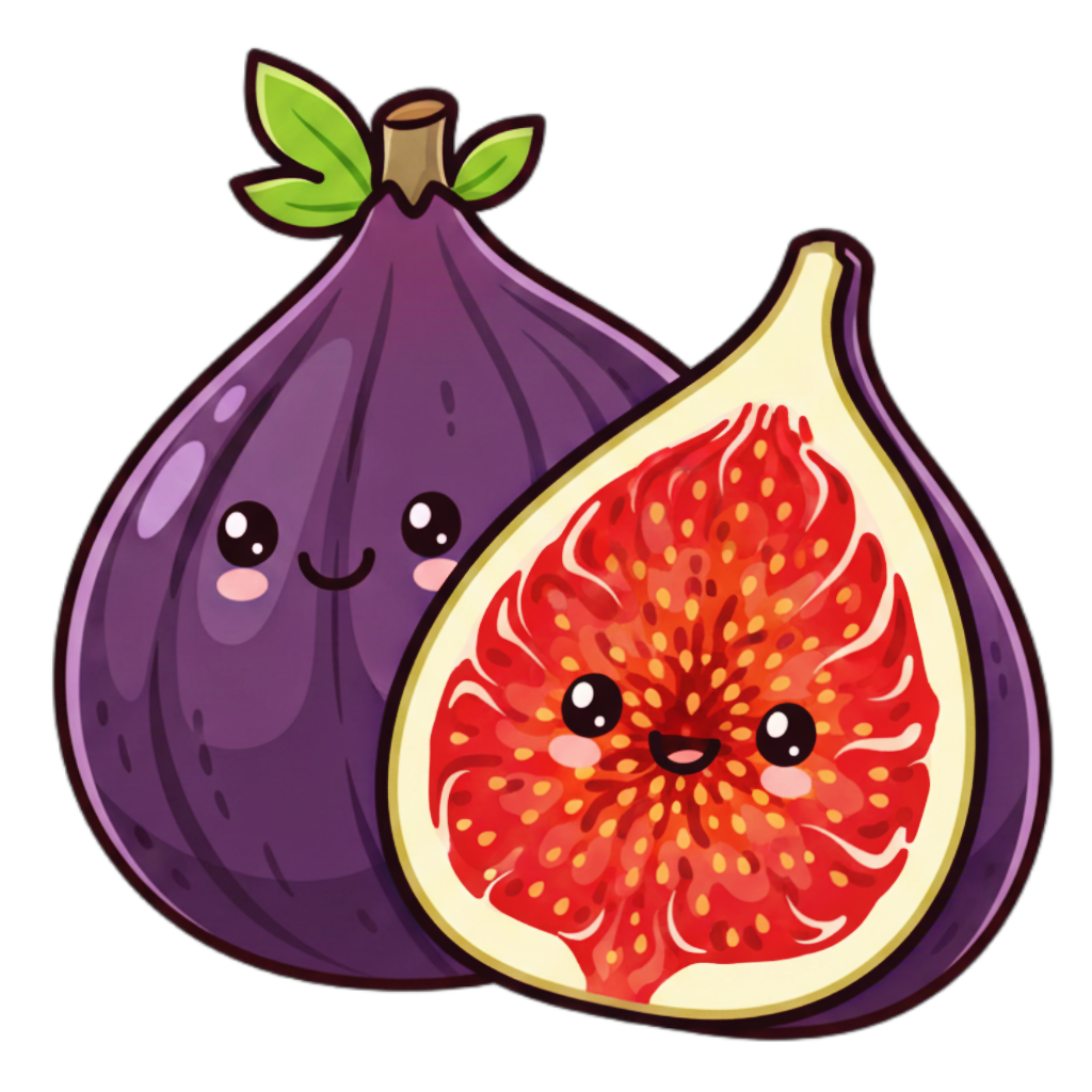 Fig illustration for kids learning letter F