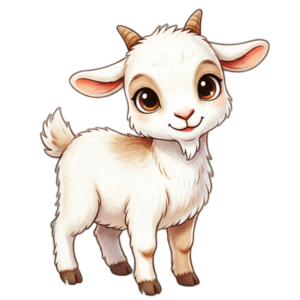Goat illustration for kids learning letter G