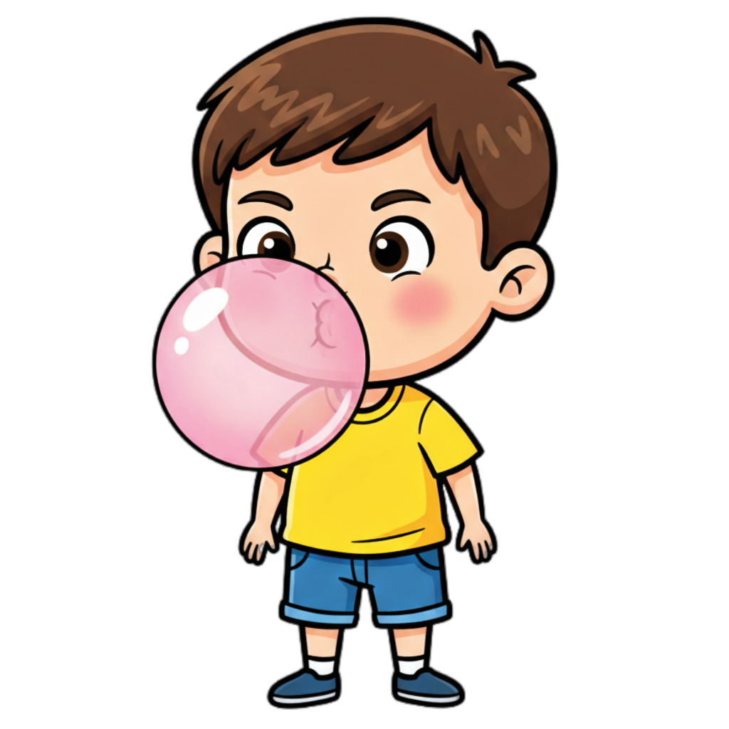 Gum illustration for kids learning letter G