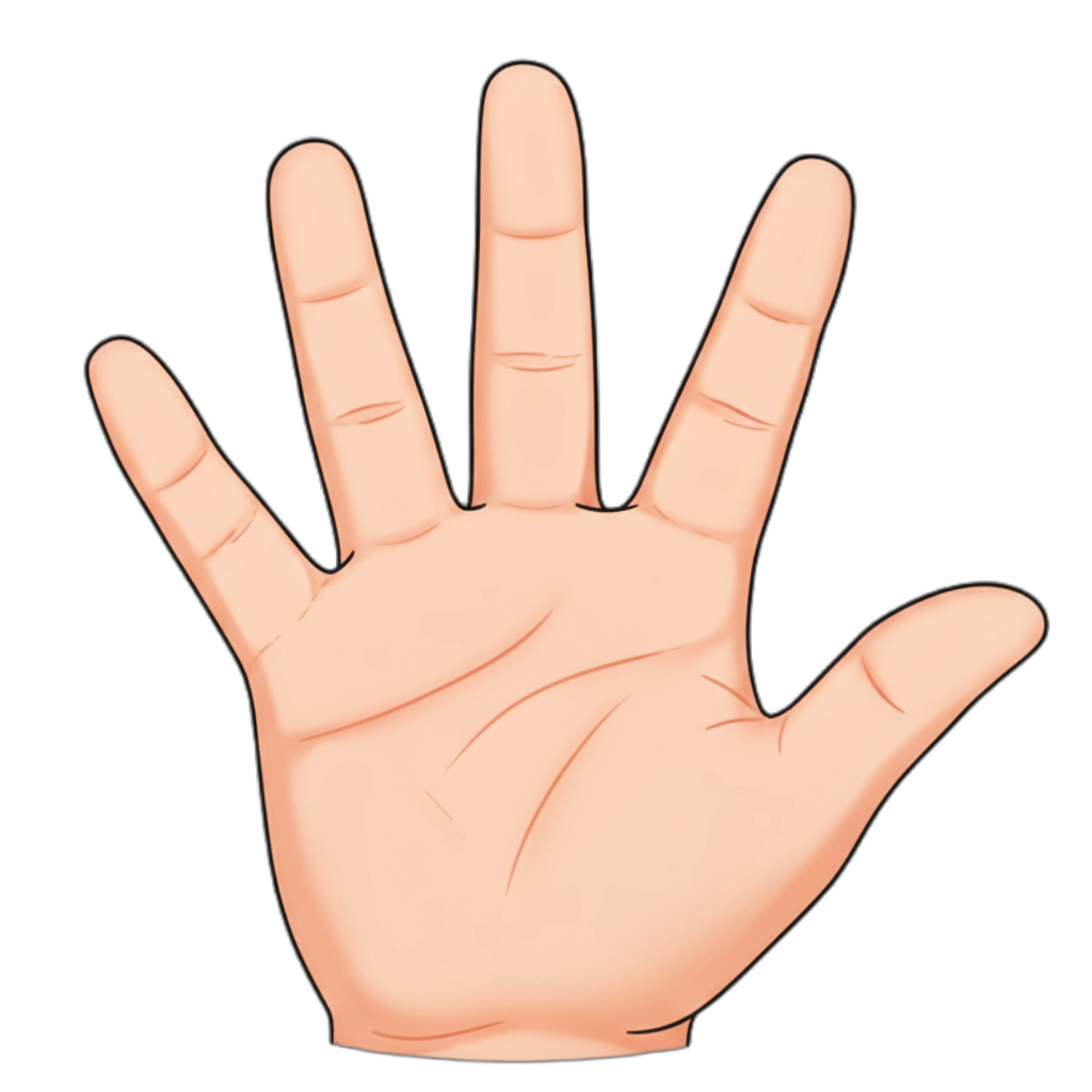 Hand illustration for kids learning letter H