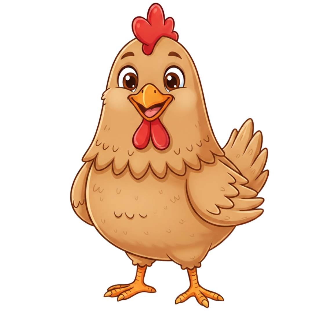 Hen illustration for kids learning letter H
